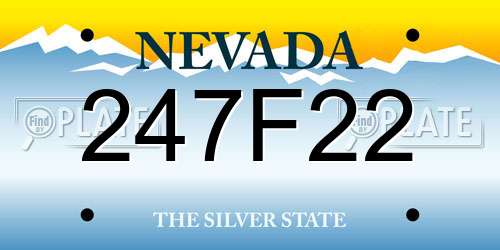247F22 Nevada License Plate