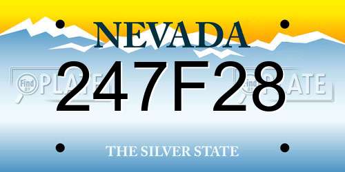 247F28 Nevada License Plate