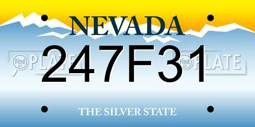 247F31 Nevada License Plate