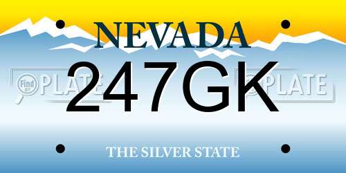 247GK Nevada License Plate
