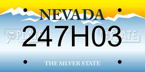 247H03 Nevada License Plate