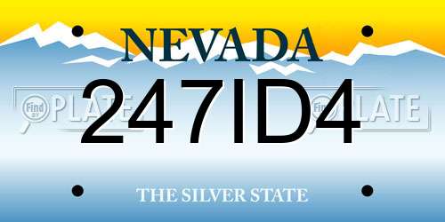 247ID4 Nevada License Plate