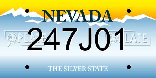 247J01 Nevada License Plate