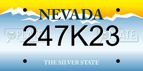 247K23 Nevada License Plate
