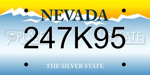 247K95 Nevada License Plate