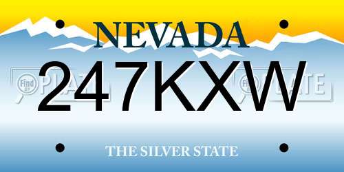 247KXW Nevada License Plate