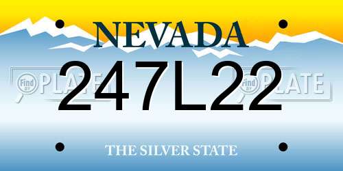 247L22 Nevada License Plate