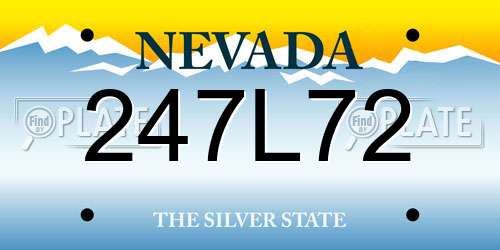 247L72 Nevada License Plate