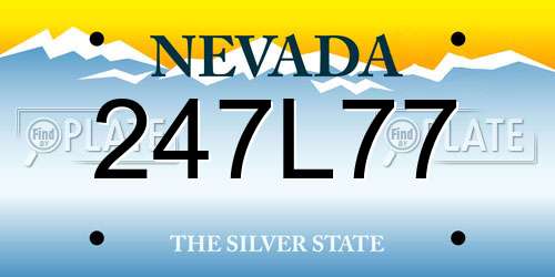 247L77 Nevada License Plate