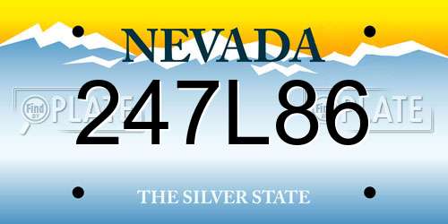 247L86 Nevada License Plate