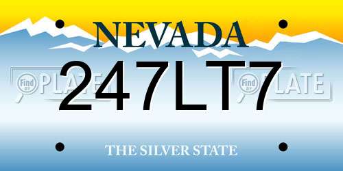 247LT7 Nevada License Plate