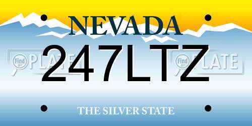 247LTZ Nevada License Plate