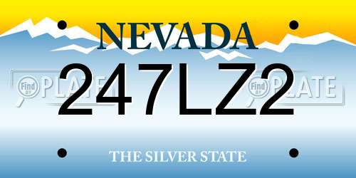 247LZ2 Nevada License Plate
