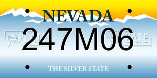 247M06 Nevada License Plate