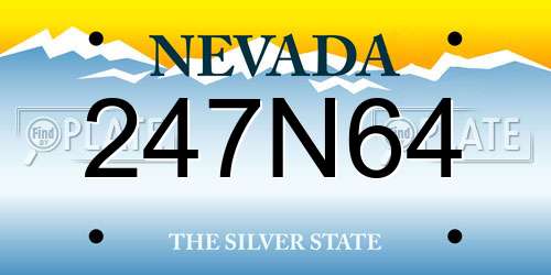 247N64 Nevada License Plate