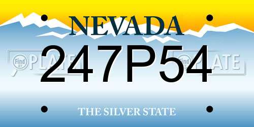 247P54 Nevada License Plate