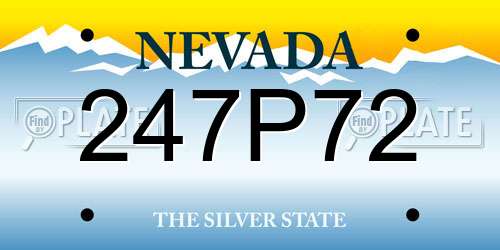 247P72 Nevada License Plate