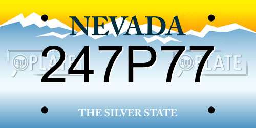 247P77 Nevada License Plate