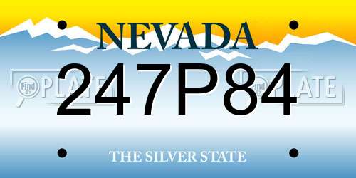 247P84 Nevada License Plate