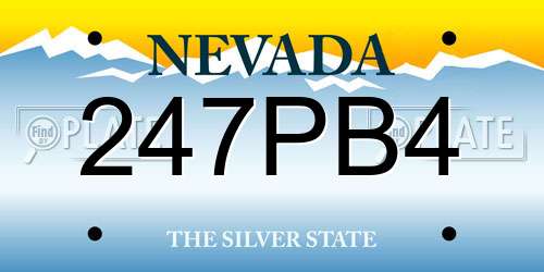 247PB4 Nevada License Plate