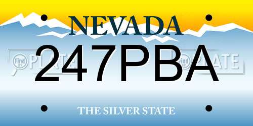 247PBA Nevada License Plate