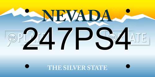 247PS4 Nevada License Plate