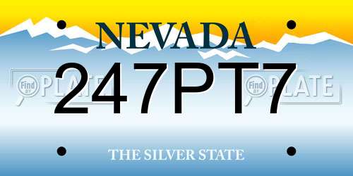 247PT7 Nevada License Plate