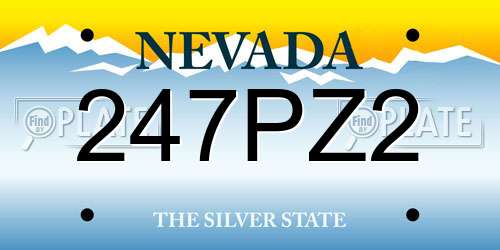 247PZ2 Nevada License Plate