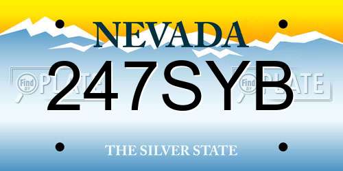 247SYB Nevada License Plate