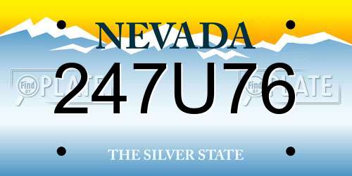 247U76 Nevada License Plate