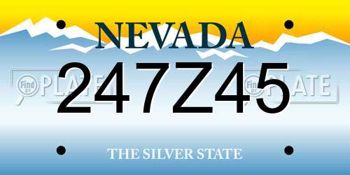 247Z45 Nevada License Plate
