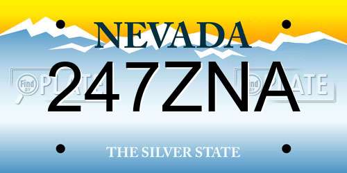 247ZNA Nevada License Plate