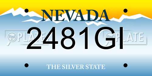 2481GI Nevada License Plate