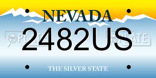 2482US Nevada License Plate