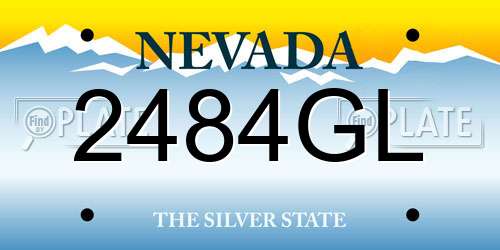 2484GL Nevada License Plate