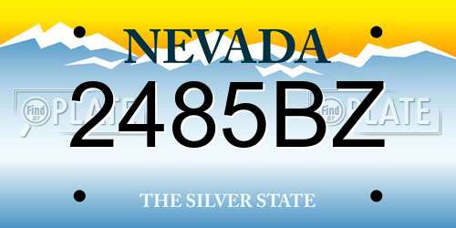 2485BZ Nevada License Plate