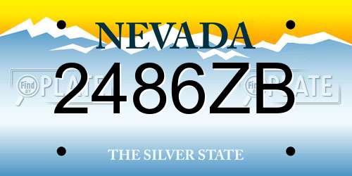 2486ZB Nevada License Plate