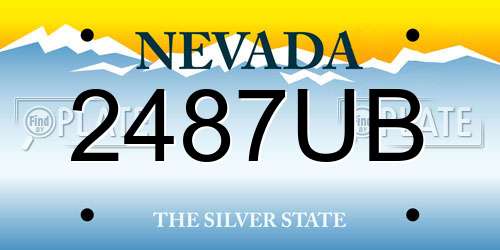 2487UB Nevada License Plate
