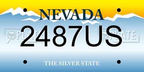 2487US Nevada License Plate