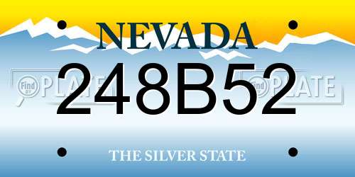 248B52 Nevada License Plate
