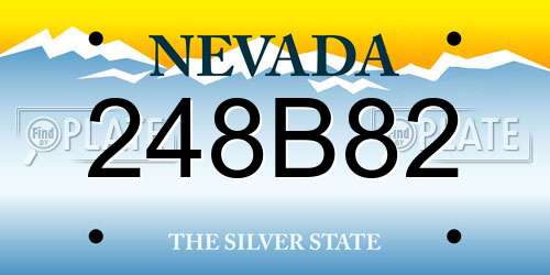 248B82 Nevada License Plate