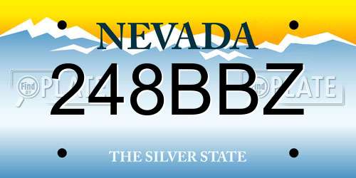 248BBZ Nevada License Plate