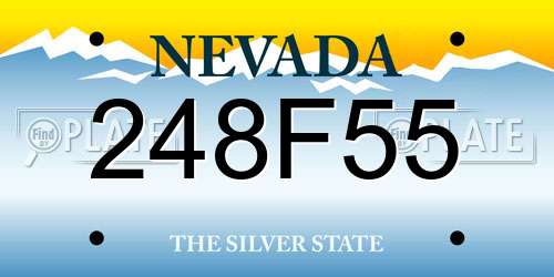 248F55 Nevada License Plate
