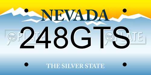 248GTS Nevada License Plate