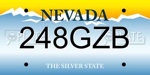 248GZB Nevada License Plate
