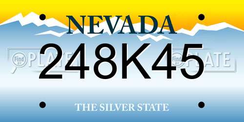 248K45 Nevada License Plate