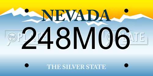 248M06 Nevada License Plate