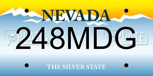 248MDG Nevada License Plate
