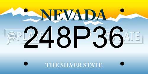 248P36 Nevada License Plate