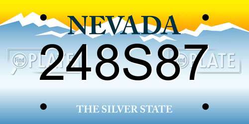 248S87 Nevada License Plate